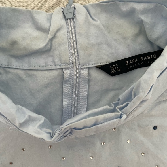 Zara bedazzled long sleeve collar top - Picture 5 of 8